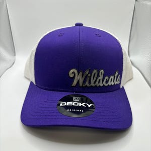 Wildcats Purple/White 6 Panel Hat Official Affinity Licensed Product - K-State - Powercat