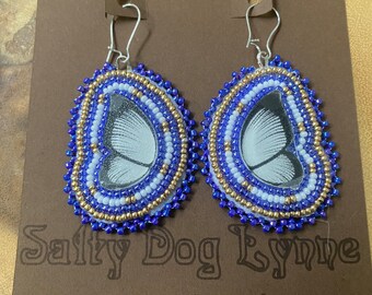 Handmade beaded earrings. Butterfly