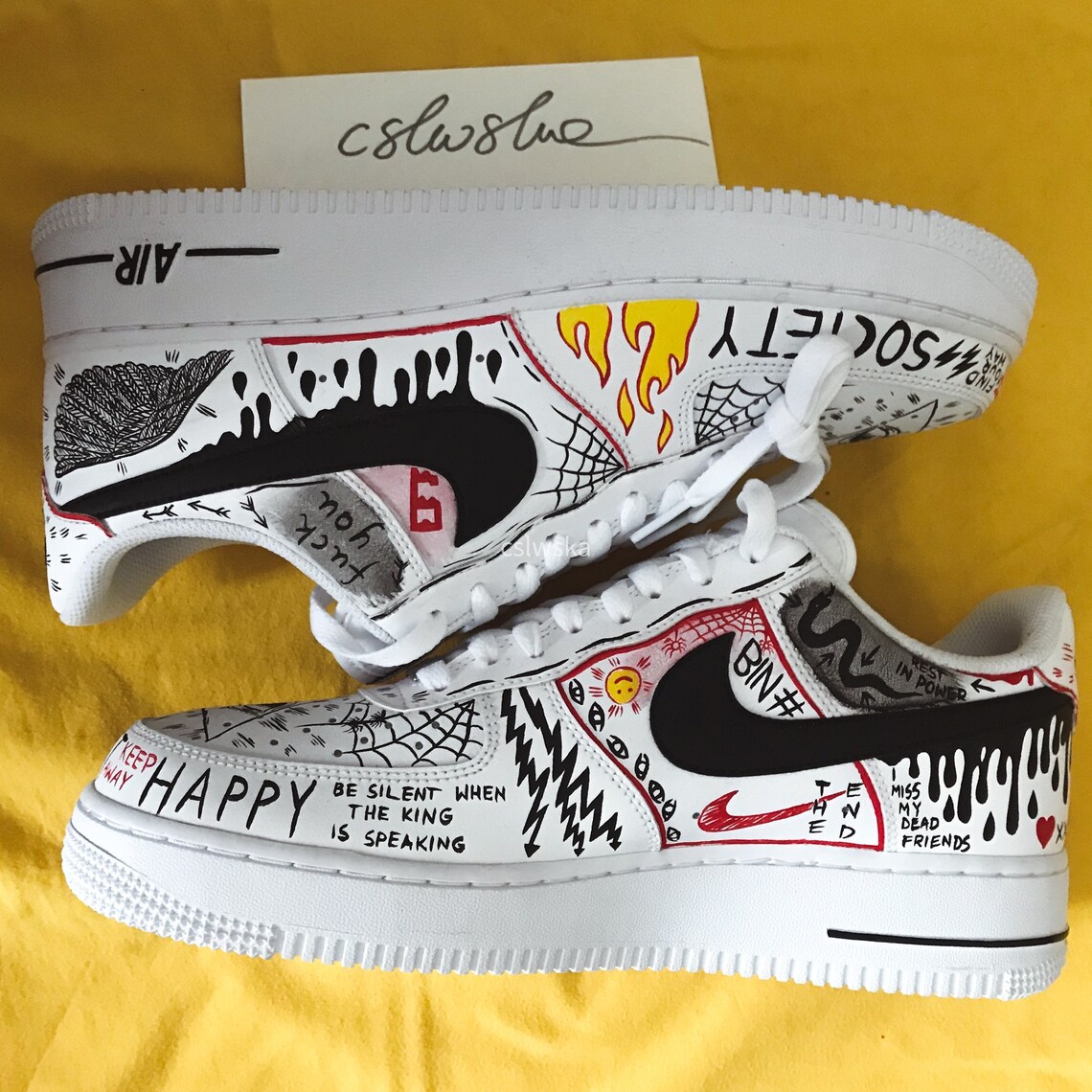 Nike Air Force 1 Low custom graffiti doodle hand painted | Etsy