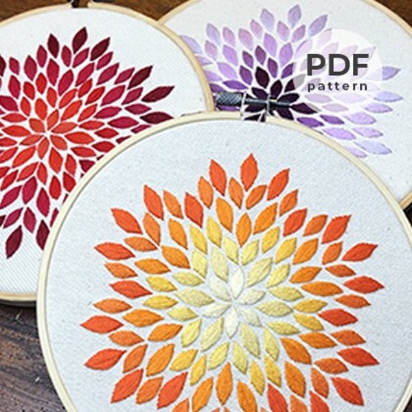 Petal geometric embroidery pattern