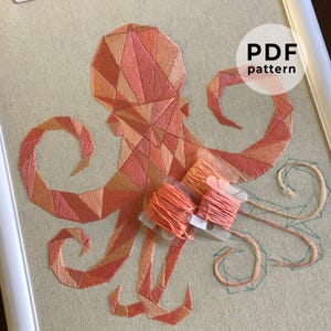 タコの幾何学模様の刺繍