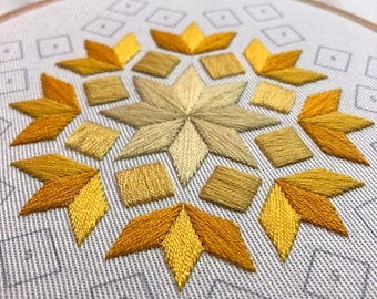 Rectangle geometric embroidery pattern