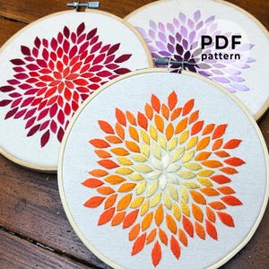花びらの幾何学模様の刺繍