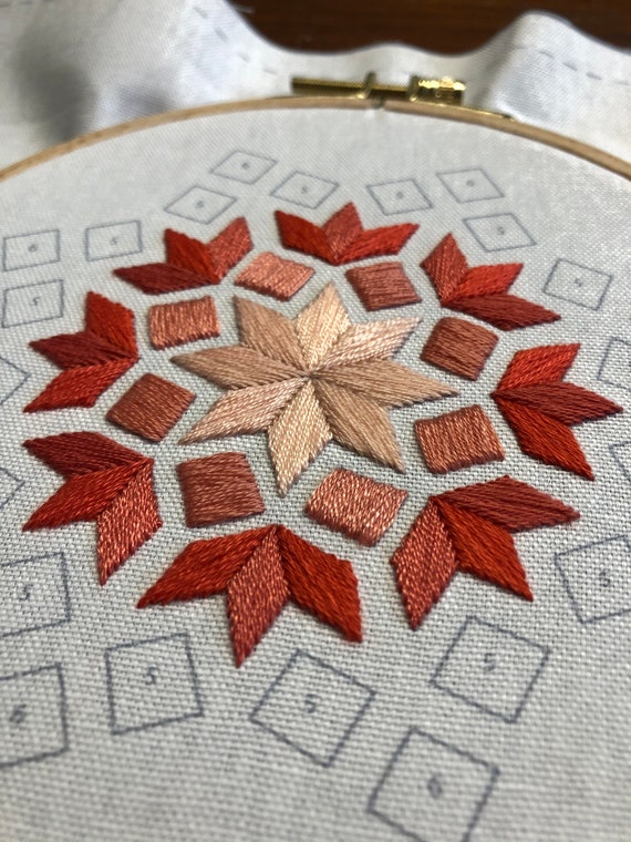Rectangle Geometric Embroidery Pattern 