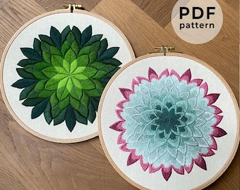 Succulent embroidery pattern