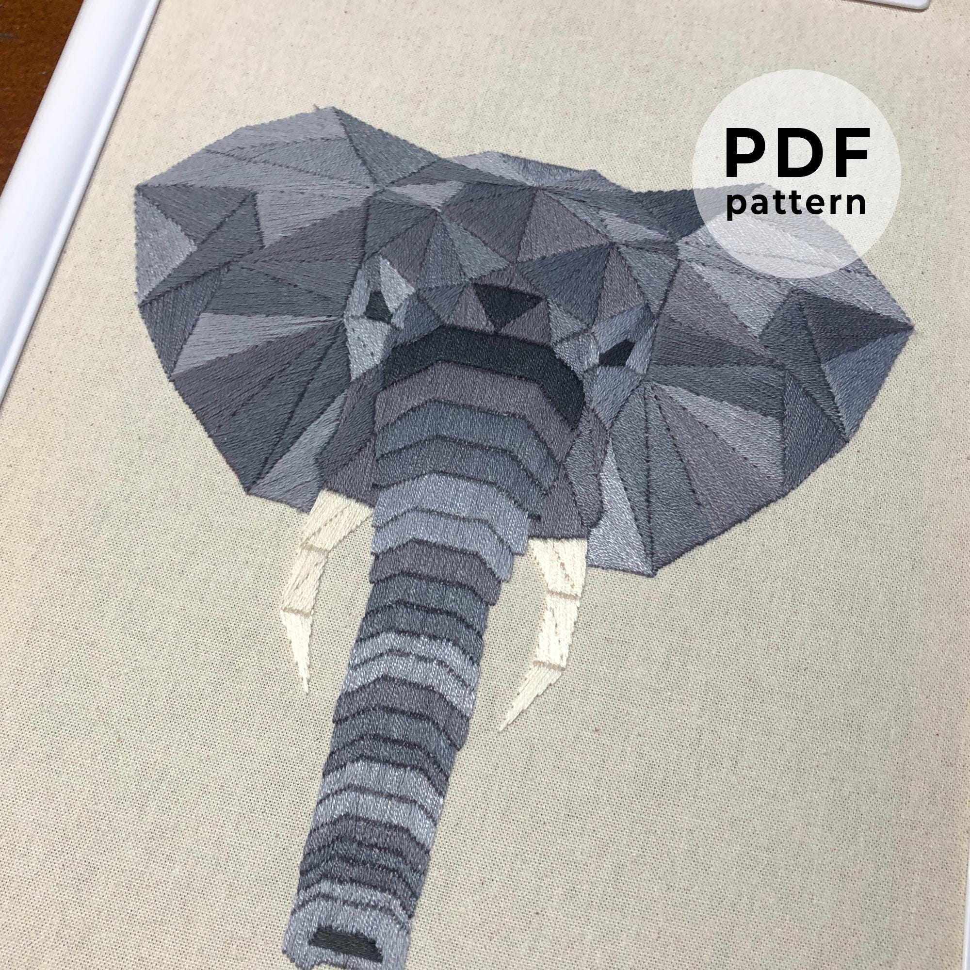 Embroidery Pattern: Elephant (digital Download) - Etsy
