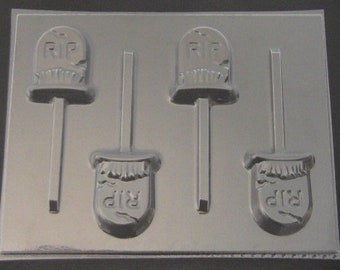 2448 Halloween Tombstone Chocolate Candy Lollipop Mold