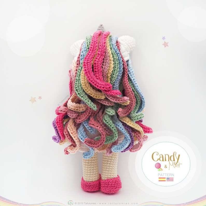 Amigurumi Unicorn Doll / Tarturumies Crochet Pattern PDF Candy & Mint image 3