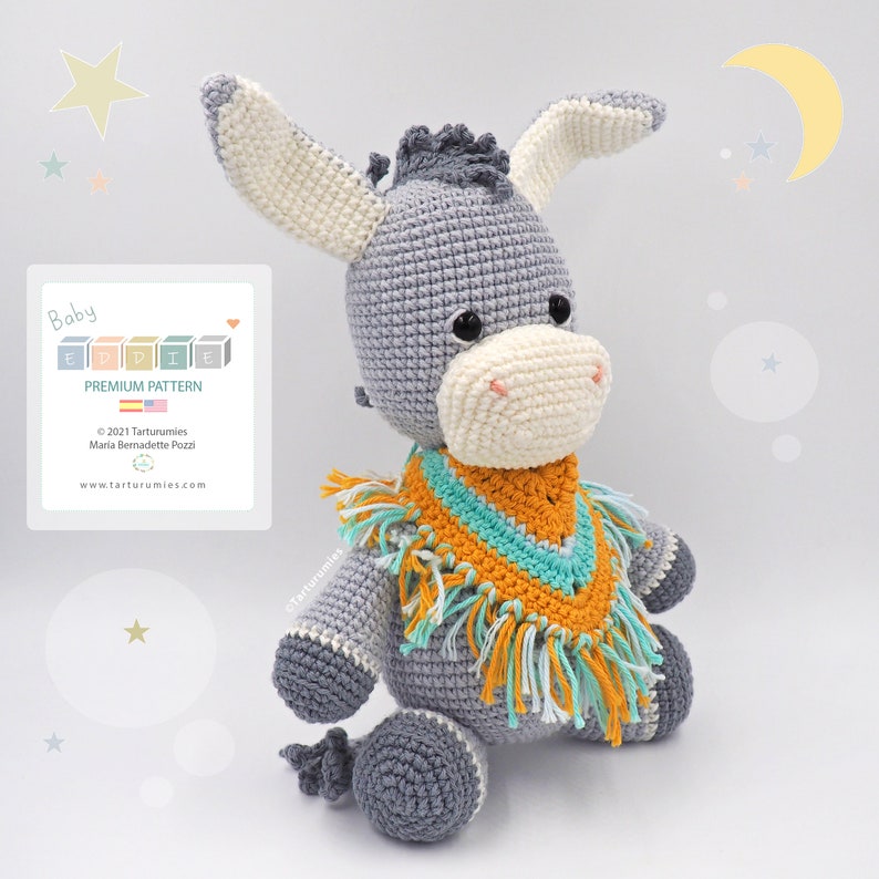 Patrón de crochet / Amigurumi Burro Eddie Tarturumies Tutorial en archivo PDF Es En imagen 3