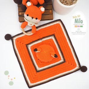 Amigurumi Baby Kit Fox Milo fox, baby blanket and rattle / Tarturumies Crochet Pattern PDF Spanish English Portuguese image 6