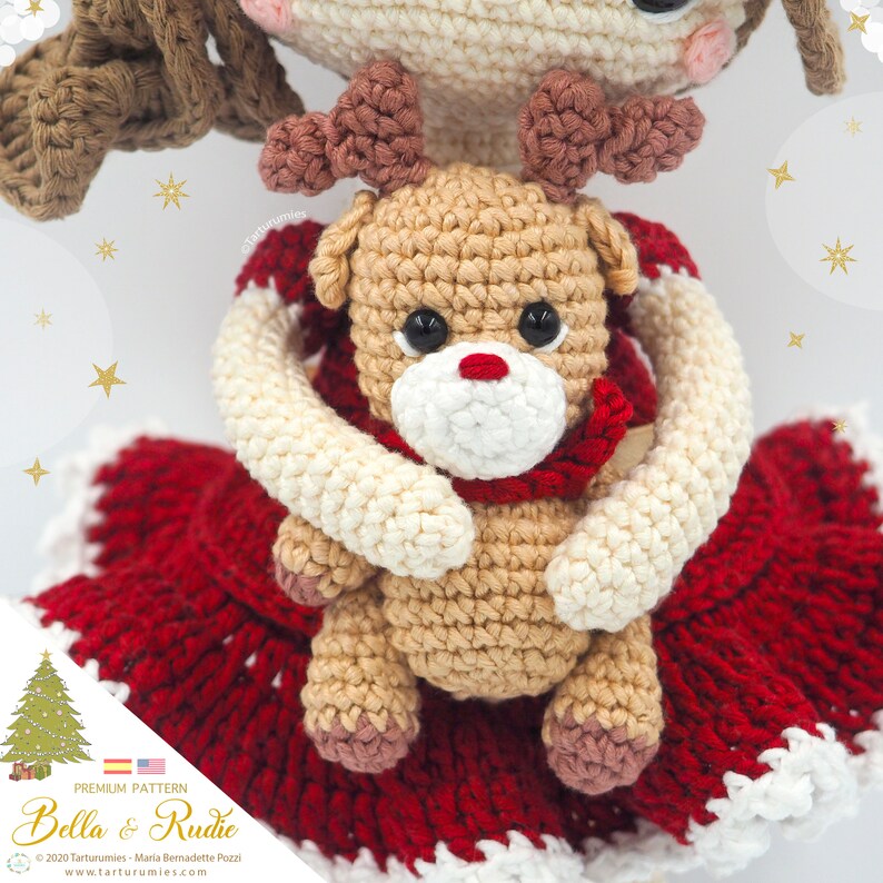 Patrón de crochet / Amigurumi Muñeca de Navidad Bella y el Reno Rudie Tarturumies Tutorial en archivo PDF Es En imagen 8