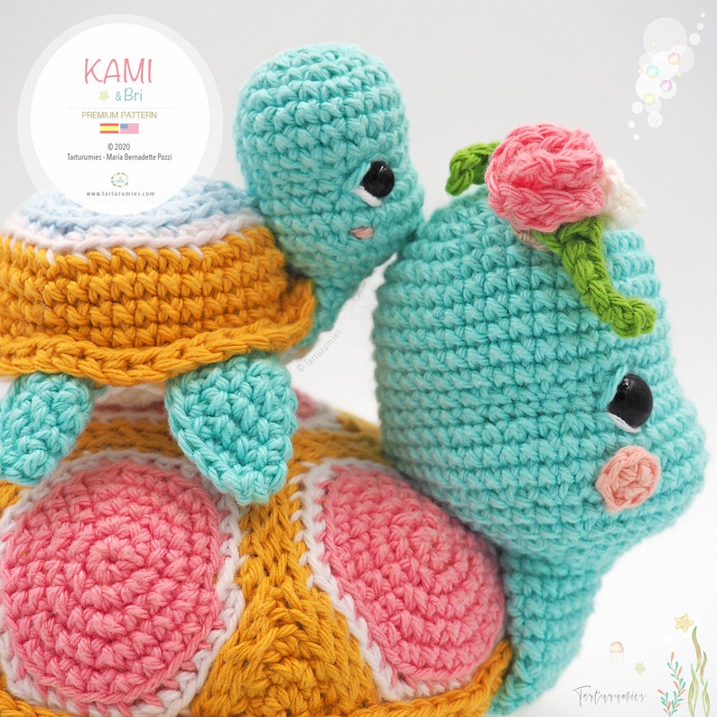 Patrón de crochet / Amigurumi Tortugas Marinas Kami & Bri Tarturumies Tutorial en archivo PDF Es En imagen 4