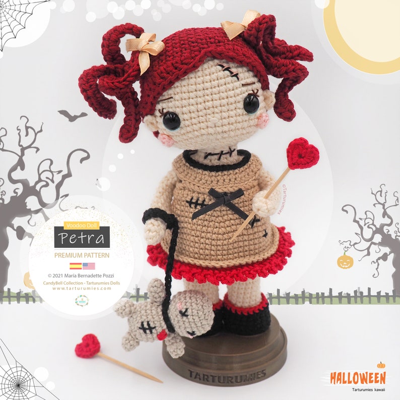 Amigurumi Halloween Voodoo Doll: Petra / Tarturumies Crochet Pattern PDF • (Spanish - English) •   