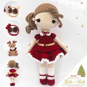 Christmas Doll Bella and Rudie the Reindeer Tarturumies Crochet Pattern PDF Spanish English image 4