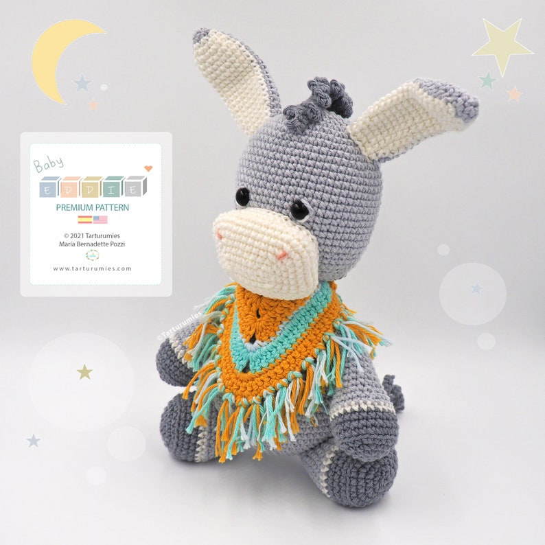 Patrón de crochet / Amigurumi Burro Eddie Tarturumies Tutorial en archivo PDF Es En imagen 5