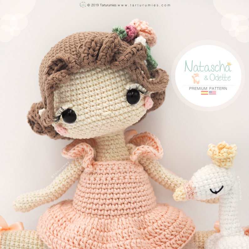 Patrón de crochet / Amigurumi Muñeca Bailarina Natascha y Odette Tarturumies Tutorial en archivo PDF ES EN imagen 4