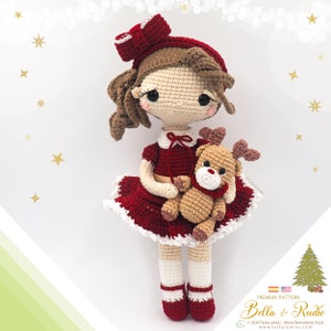 Christmas Doll Bella and Rudie the Reindeer Tarturumies Crochet Pattern PDF Spanish English image 2