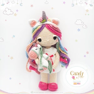 Amigurumi Unicorn Doll / Tarturumies Crochet Pattern PDF Candy & Mint image 1