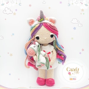 Amigurumi Unicorn Doll / Tarturumies Crochet Pattern PDF • Candy & Mint