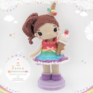 Amigurumi Sweets and Ice Cream Doll: Donna / Tarturumies Crochet Pattern PDF Spanish English image 1