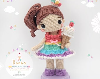 Amigurumi Sweets and Ice Cream Doll: Donna / Tarturumies Crochet Pattern PDF • (Spanish - English) •