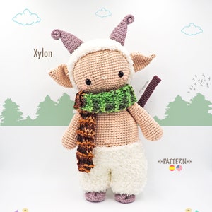 Patrón de crochet / Amigurumi El pequeño Xylon Sátiro Mitología fauno Tarturumies Tutorial en archivo PDF ES EN imagen 1