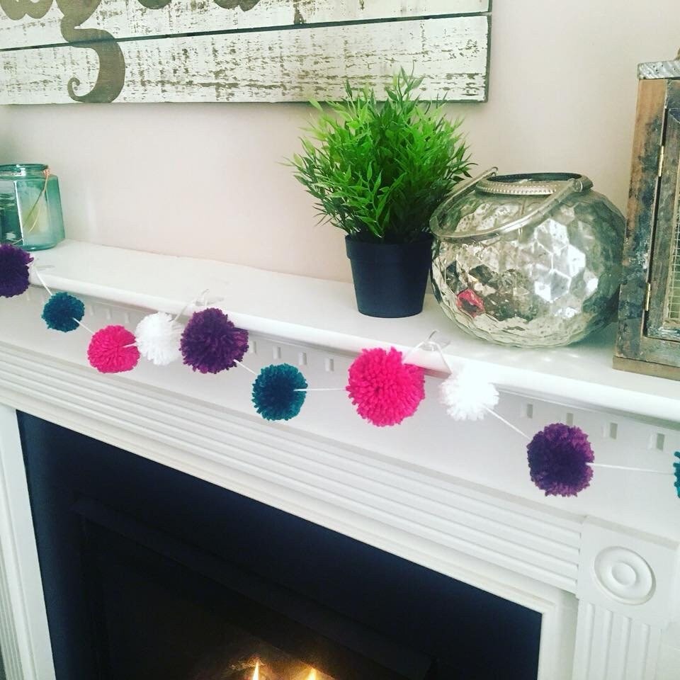 POM POM GARLAND Pom Pom String Pom Pom Strand Home Decor Etsy UK