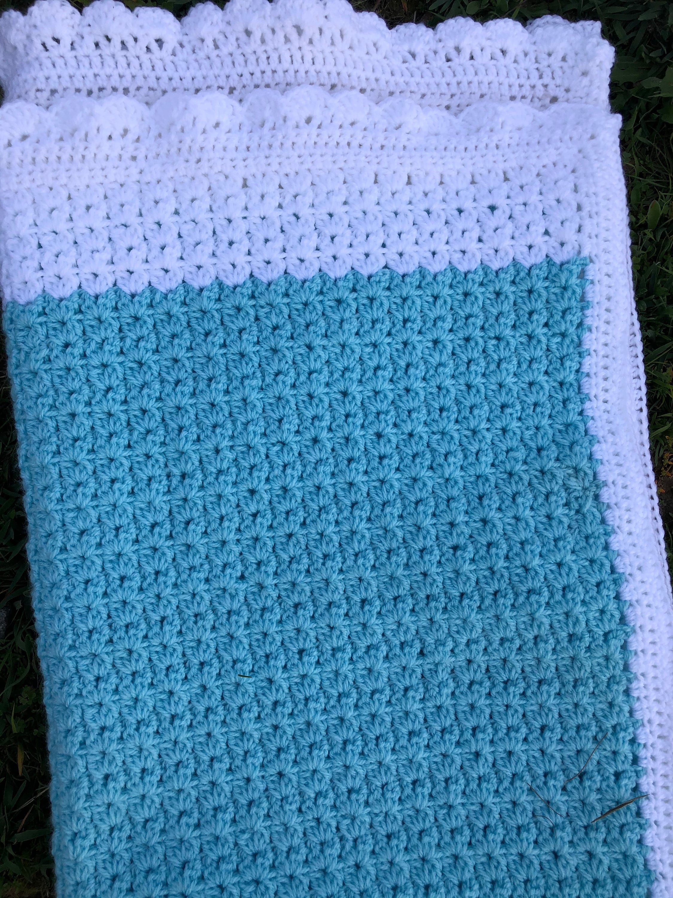 Blue and White Crochet Baby Blanket Baby Boy Blanket New Etsy Australia
