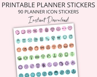 Printable Planner Stickers, Planner Icon Stickers, Planner Stickers, Printable Stickers, Digital Planner Stickers, iPad Planner DS108