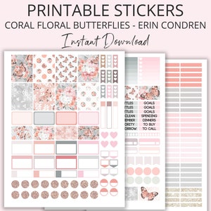 Printable Planner Stickers, Erin Condren Printable Stickers, Planner Printable, Planner Stickers, ECLP, Weekly Kit, Monthly Sticker Kit