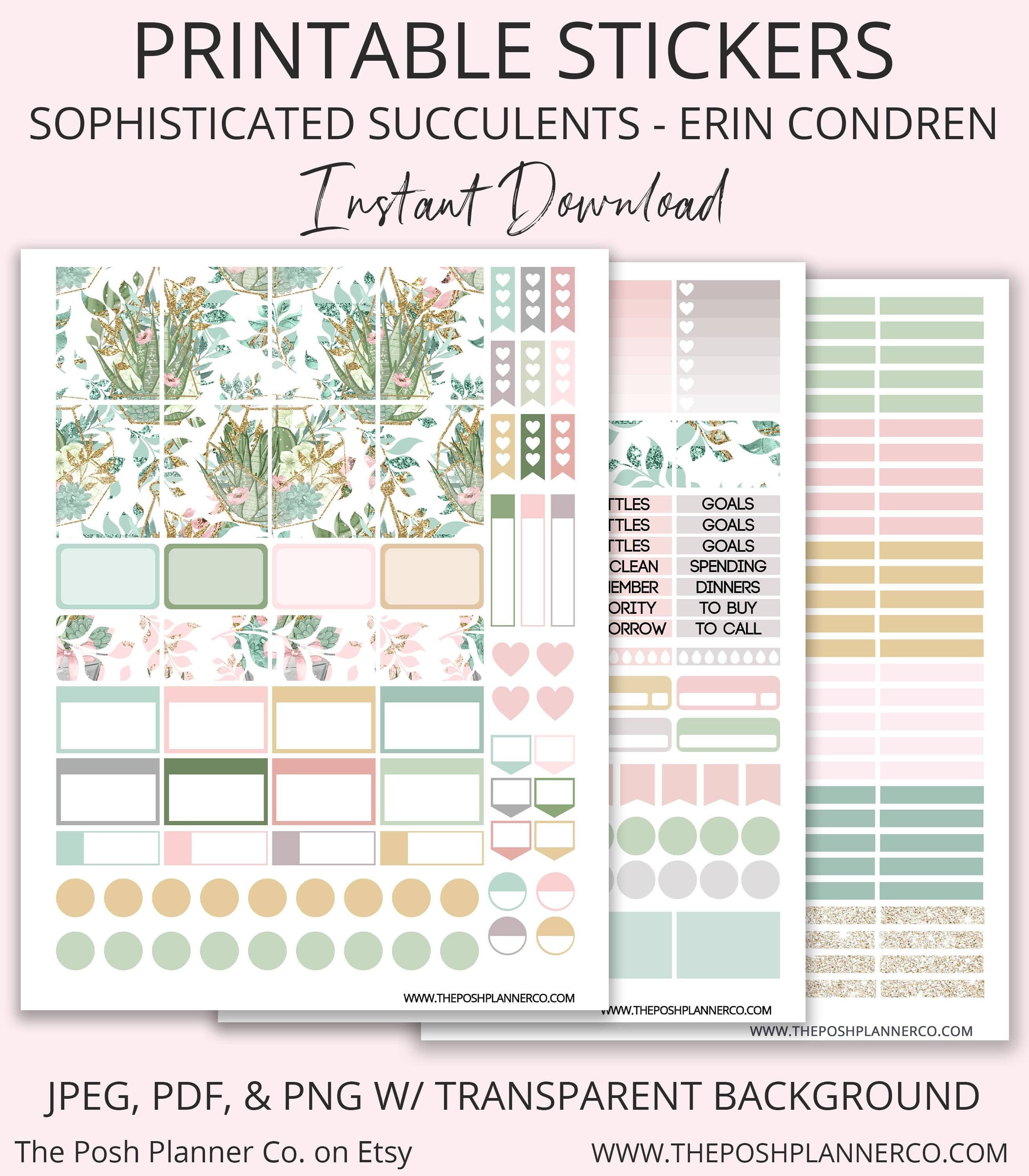 Printable Planner Stickers Erin Condren Printable Stickers - Etsy