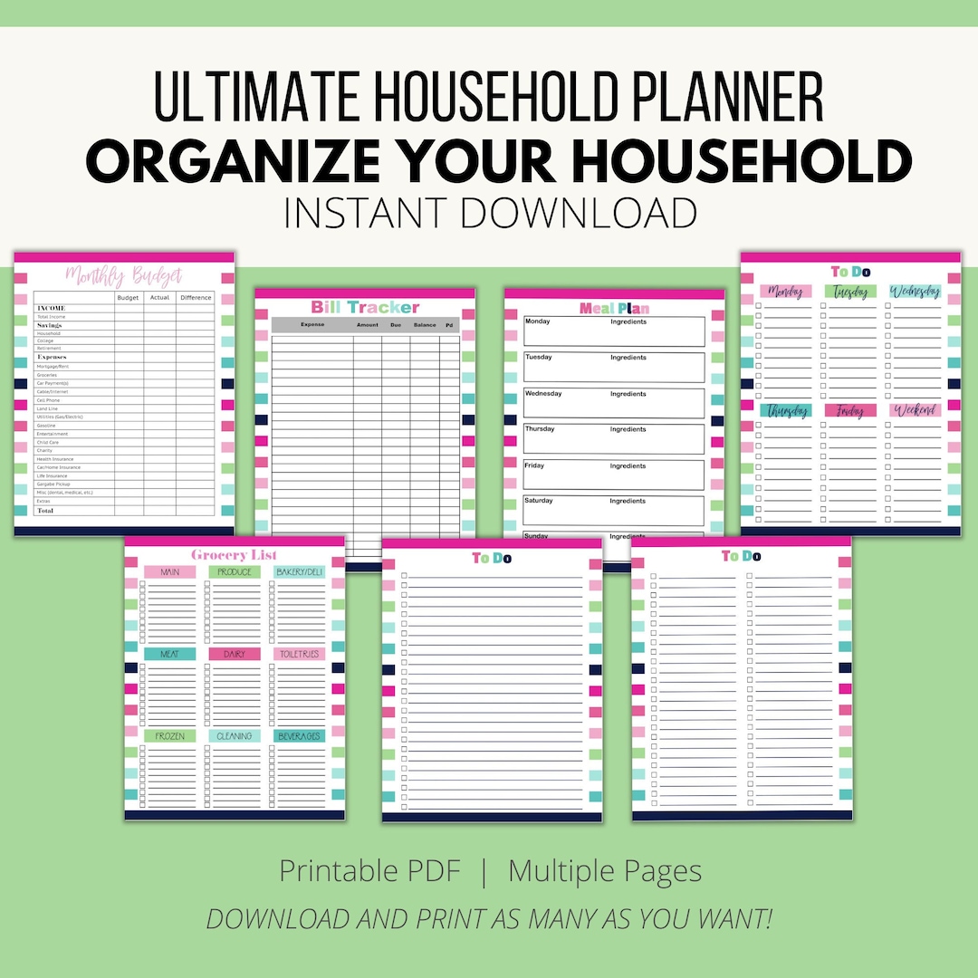 Household Planner Printable Planner Pages, Household Binder, Home ...