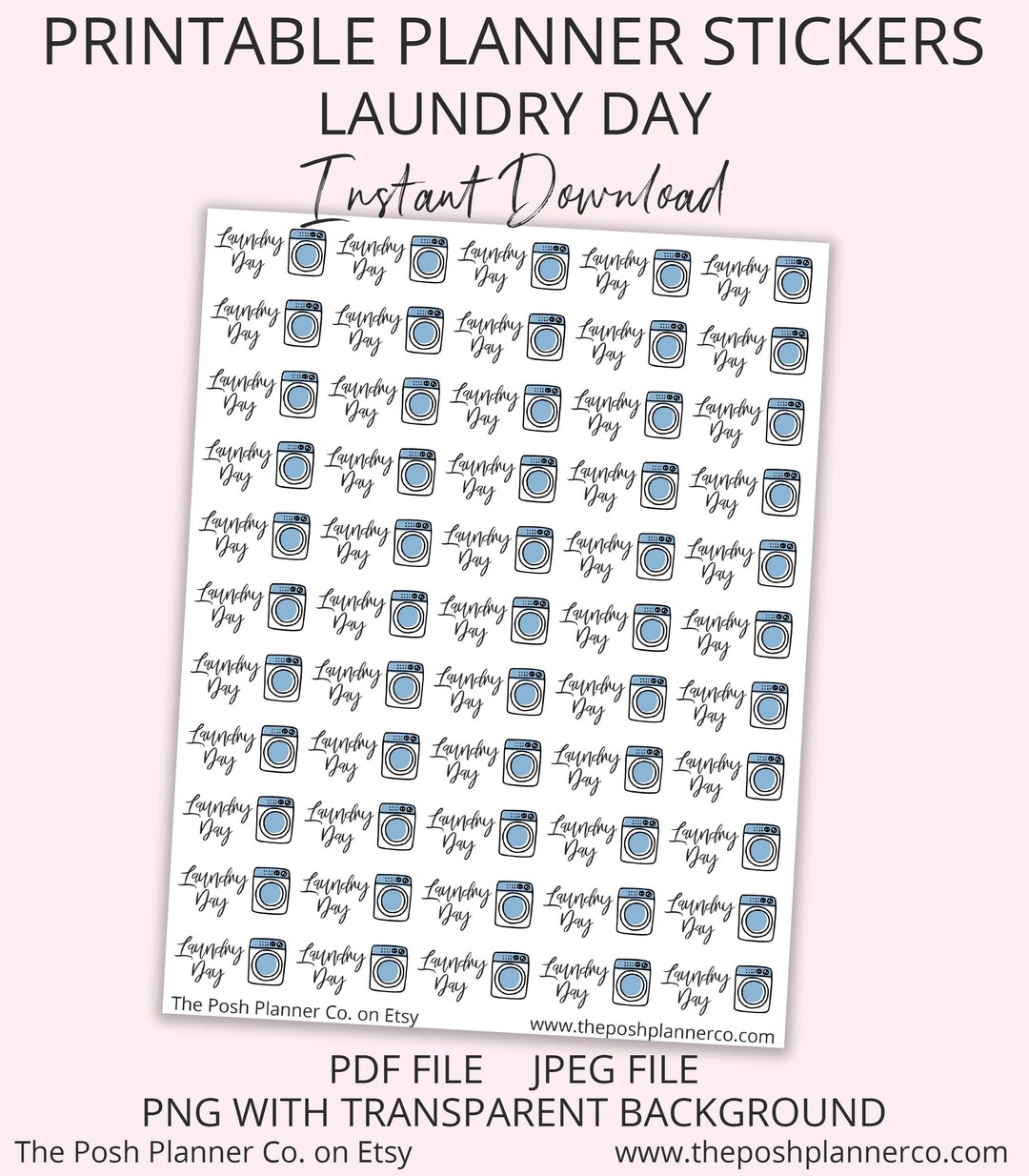 Printable Planner Stickers Laundry Day Planner Stickers - Etsy