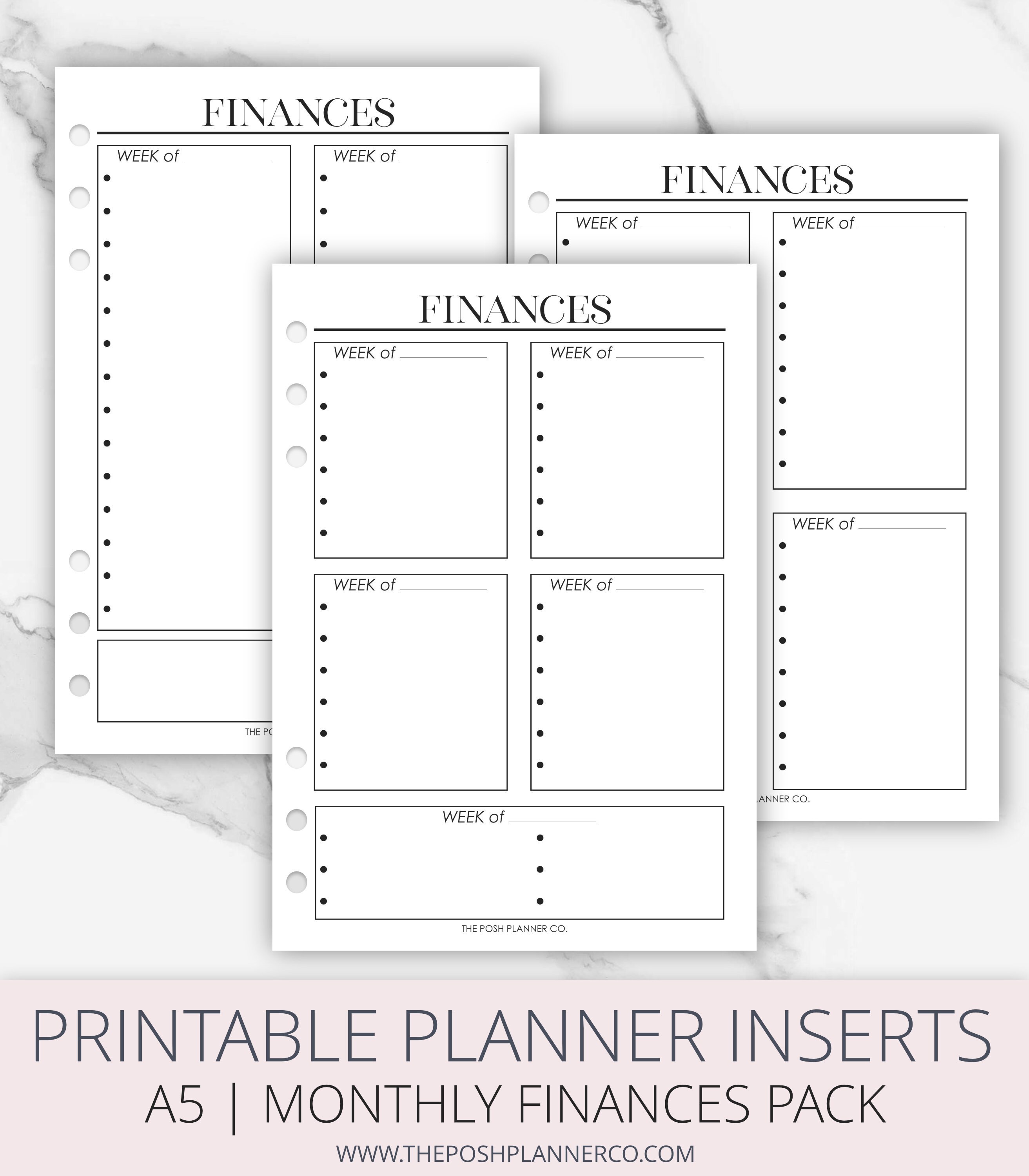 Budget Planner Printable A5 Planner Inserts Monthly Finances | Etsy