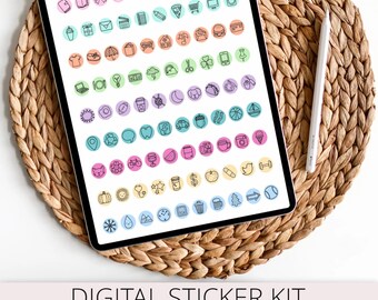 Digital Stickers, Digital Planner Stickers, Pre-cropped Goodnotes Stickers, Planner Icon Stickers, Digital iPad Planner Stickers, Notability