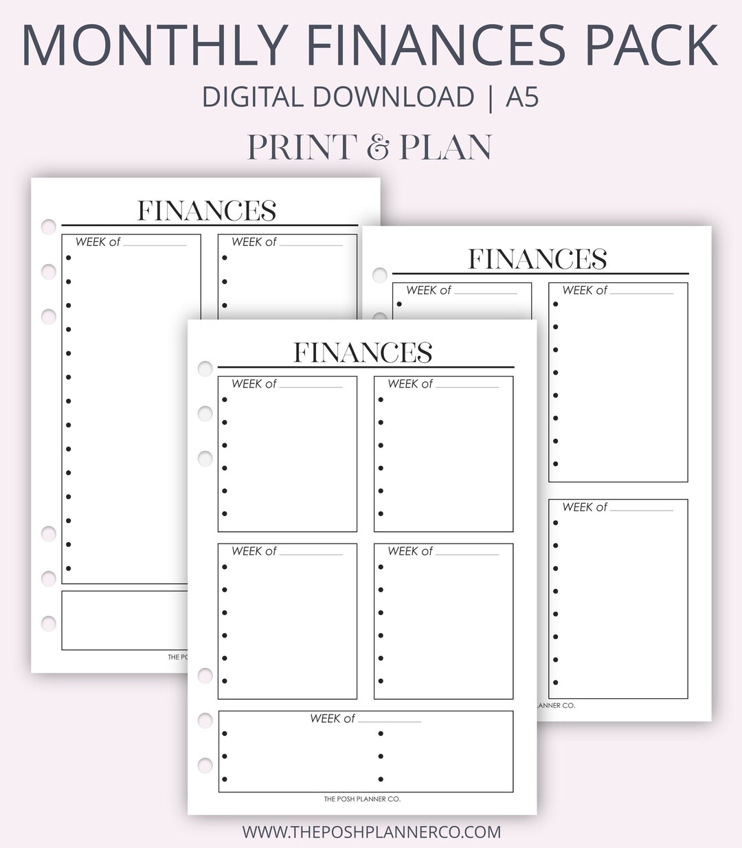 Budget Planner Printable A5 Planner Inserts Monthly Finances - Etsy
