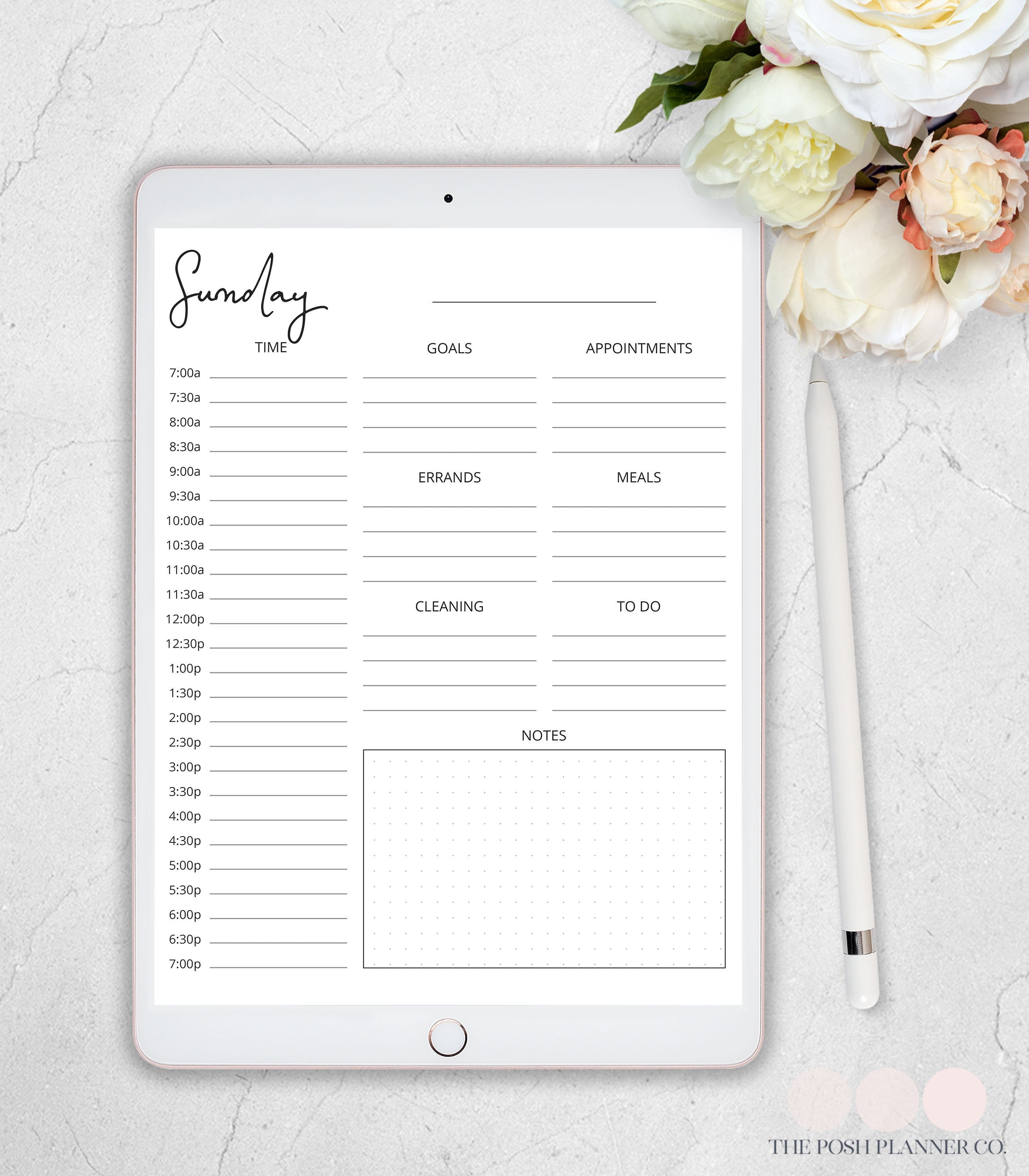 Minimalist Daily Planner Digital Planner Minimal Planner Etsy