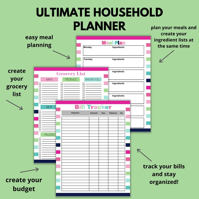 Household Planner Printable Planner Pages, Household Binder, Home ...