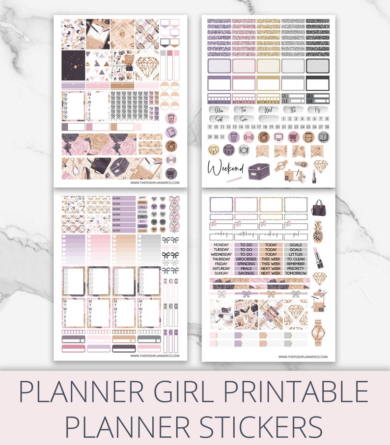 Girl Boss Printable Planner Stickers Planner Girl Weekly - Etsy