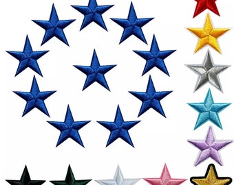 Star Patch Blue Pink Gold Patches Iron on Alphabet Embroidery Clothes Space