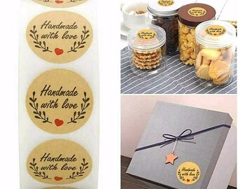 Square Paper Labels /'Thank You/' Red Heart Gift Food Craft Stickers Zakka Kawaii