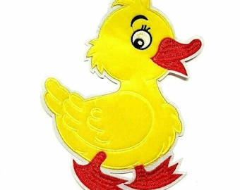 LARGE Duck Duckling Chick Sew On Embroidered Patch Fancy Dress Patches Clothes
