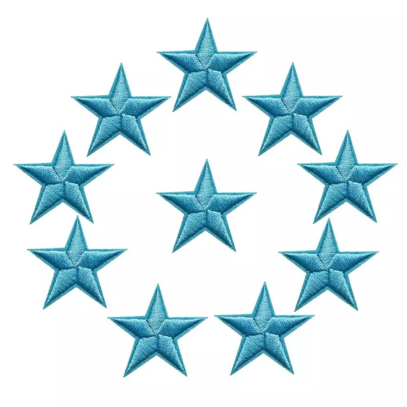 Star Patch Blue Pink Gold Patches Iron on Alphabet Embroidery Clothes Space