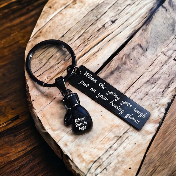 Personalised boxing glove keyring discount