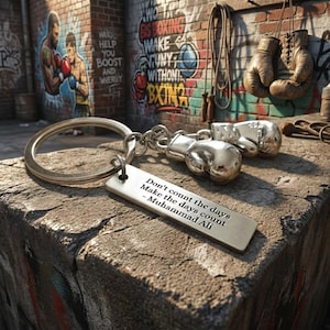 Llavero de guante de boxeo personalizado con grabado de regalo de Navidad, regalo deportivo personalizado para boxeador, entrenador de boxeo, aficionado al boxeo, accesorio para bolsa de gimnasio.