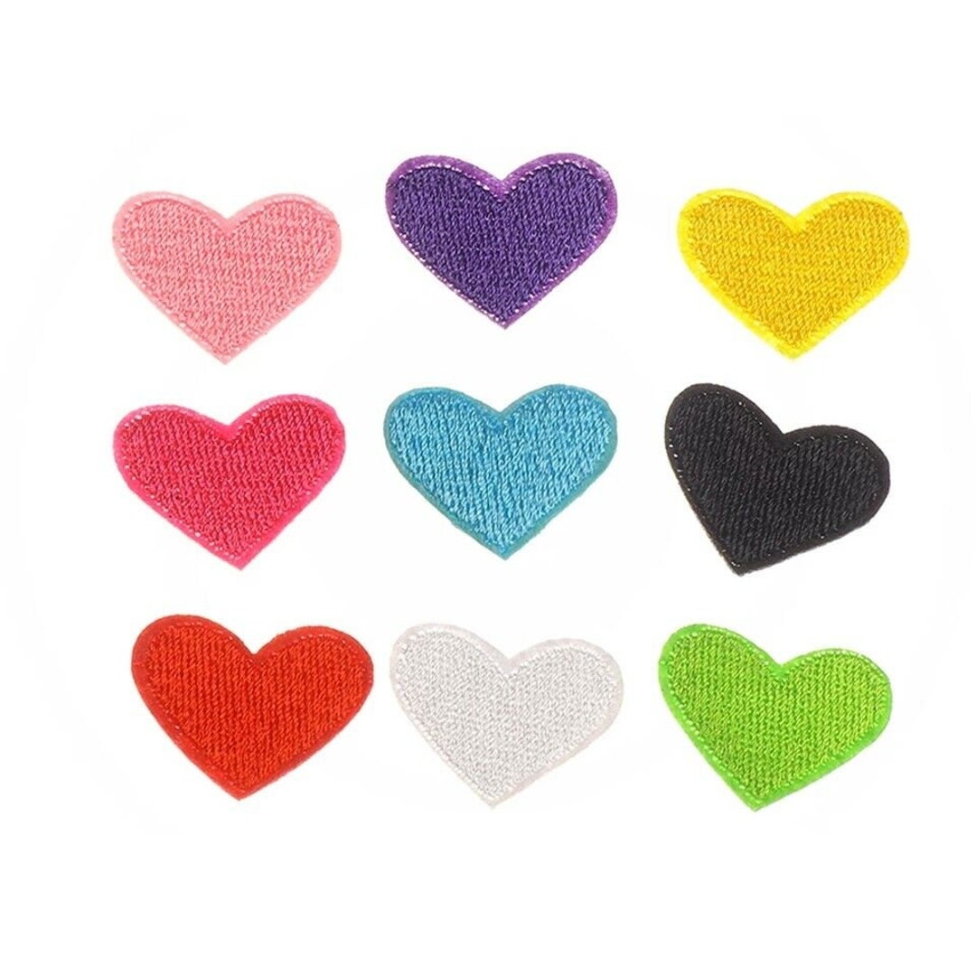 Set of 20 X Heart Love Embroidered Logo Patch Badge Iron on / Sew on ...