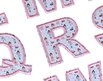 Toppa con ballerina rosa - Applicazione ricamata e