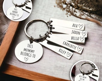 Personalised Keyring This Nanny Grandad Mummy Daddy Belongs To Gift Key Ring Stainless Steel Keyring Mother's Day Engraved