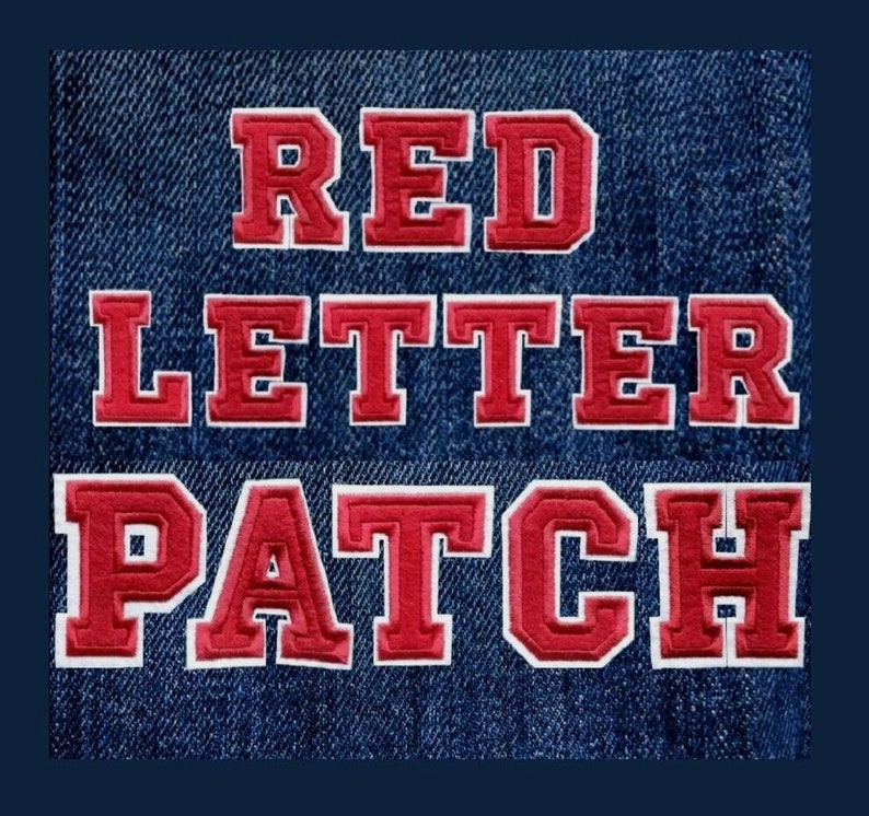 Red Letter Patch Patches Iron on / Sew on Retro Alphabet Etsy