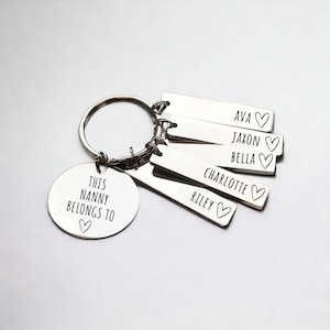 Personalised Keyring This Nanny Grandad Mummy Daddy Belongs To Gift Key Ring Stainless Steel Keyring Mother's Day Engraved image 3